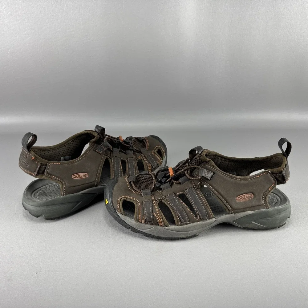 Keen Newport H2 Waterproof Sandals Mens Sz 9 Brown Closed Toe Hiking Water Shoes